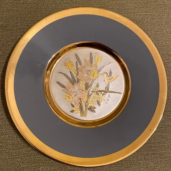 工芸品 CHOKIN ART 24KT Chokin The Art Of Chokin 24KT Gold Edged 4in. Plate | eBay